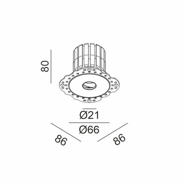 MICRO, D66mm, H80mm, LED 12.6W, 4000K, белый (01.2100.13.940.WH) 3376 фото