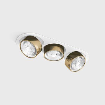 SOL IN MINI X3, L301mm, W111mm, H50mm, LED 3x7W, 4000K, белый/латунь (01.7523.21.940.WH/BR) 3527 фото