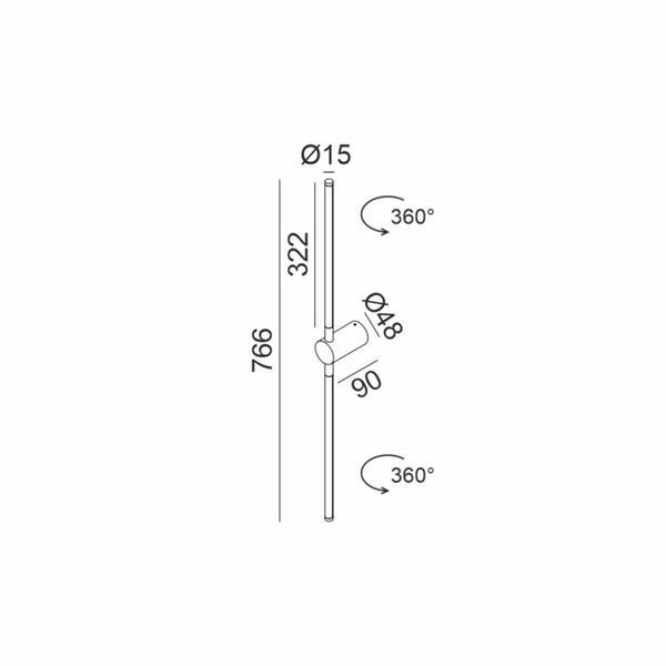Світильник LTX STRAW, L766mm, sp90mm, w45mm, LED 6W, 3000К, латунь (10.1576.6.930.BR) 2603 фото