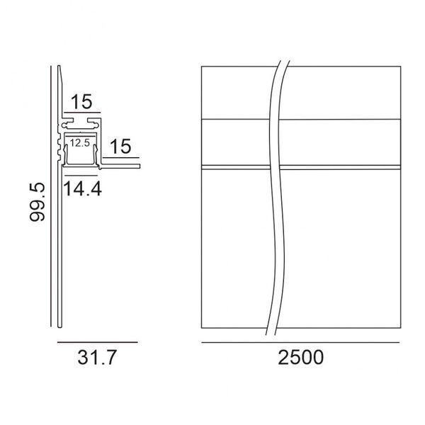 PROFILE FLOOR, L2500mm, h99.5mm, w31.7mm (12.1032.25) 12.1032.25 фото