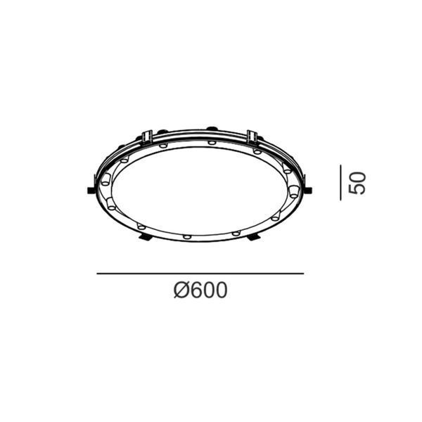 ORBITA M, D600mm, H50mm, LED 24W 4000K, белый/черный (01.4960.30.940.BK) 3150 фото