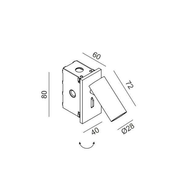 Світильник LTX TO READ IN, L40mm, H80mm, SP60mm, CREE LED 2.1W, 3000К, білий (10.0372.2.930.WH) 3804 фото