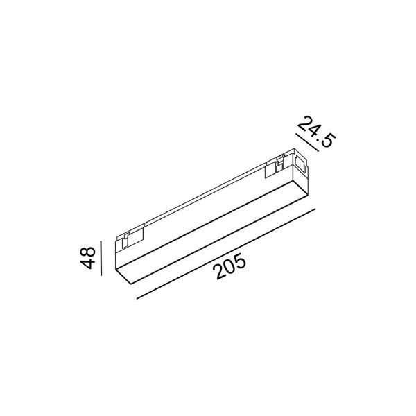 Світильник LTX для трекових систем IN_LINE LINEA 205, 2 групи, ON/OFF, L205mm, W24.5mm, H48mm, LED 6W, 4000К, опаловий/білий (06.2050.6.940.WH.2G) 3914 фото