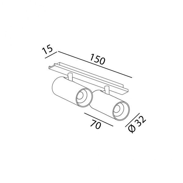 Світильник прожекторний MINI_LINE 42 TUB S X2, D32, H70mm, CREE 2&times;5W, 1284Lm, 4000K, 36&deg;, CRI>90, IP 20, чорний (07.3270.10.940.BK) 07.3270.10.940.BK фото