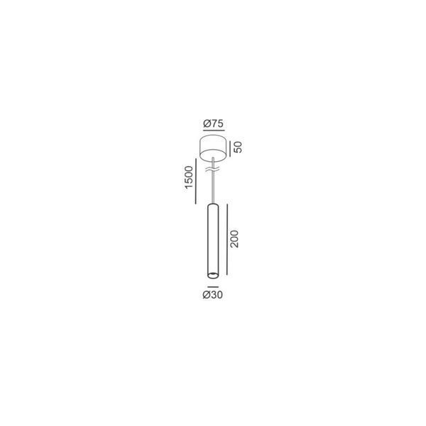 Світильник LTX TUB S P 200, D30mm, H200mm, 8W LED, 50&ordm;, 3000K, IP20, чорний (03.0320.8.930.BK) 2454 фото
