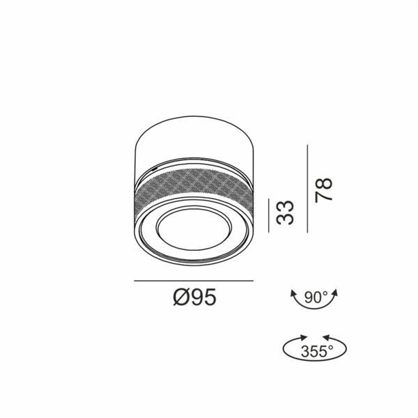 Світильник LTX SOL SURF, D95mm, H78mm, LED 14W 3000К, чорний/бронза (02.9533.14.930.BK/BZG) 2933 фото
