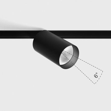 Світильник LTX для трекових систем IN_LINE TUB NB DALI 4x, D52mm, H90mm, LED 10W, 4000K, чорний (06.0595.9.940.BK.DALI.4x) 4118 фото