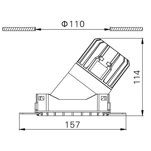 Вбудований світильник LTX INVISIBLE Assym, D110mm, H114mm, LED 13W, 3000К, чорний (01.2310.13.830.BK) 33982 фото