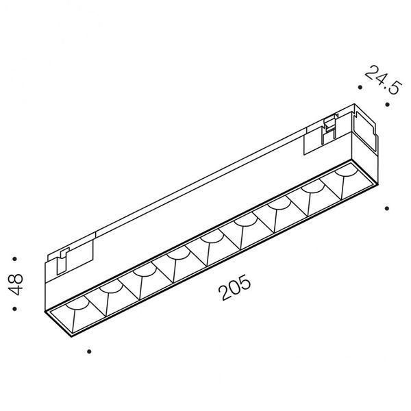 Світильник LTX для трекових систем IN_LINE COMFORT 205 DALI, L205mm, W24, 5mm, H48mm, LED 12W, 4000К, DIM DALI чорний (06.2051.12.940.DALI.BK) 06.2051.12.940.DALI.BK фото