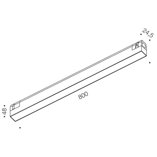 Світильник LTX для трекових систем IN_LINE LINEA 800, L800mm, W24, 5mm, H48mm, LED 18W, 4000К, чорний (06.8000.18.940.BK) 00-00050368 фото
