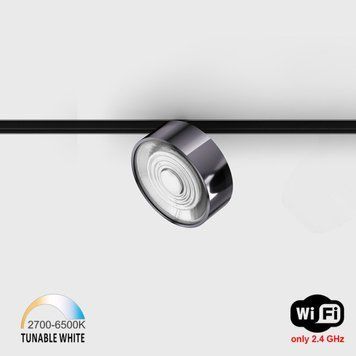 Світильник LTX для трекових систем IN_LINE SOL TW, D95mm, H33mm, LED 13W, TW DIM: 2700K(881Lm)-6500K(1025Lm), 48V DС, IP20, diamond black/чорний (06.9533.13.TW.DB/BK) 3191 фото