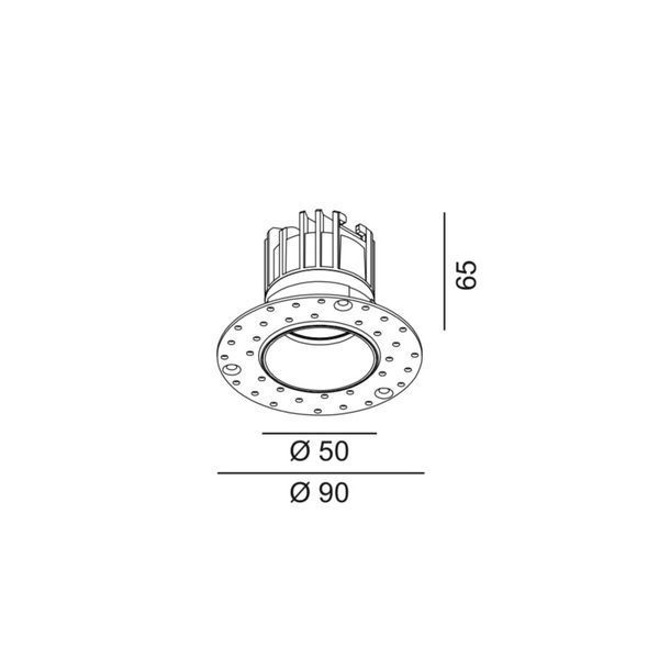 Вбудований світильник LTX TUB M TRIMLESS, D50мм, H65мм, LED 11W 3000K, IP44, чорний (01.0597.11.930.BK) 01.0597.11.930.BK фото
