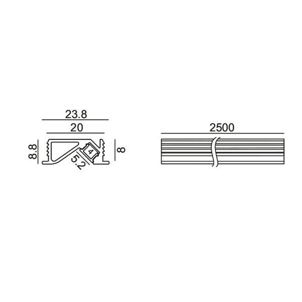 PROFILE COUNTUR TRIM. L2500mm, h8.8mm, w23.8mm (12.2409.25) 12.2409.25 фото